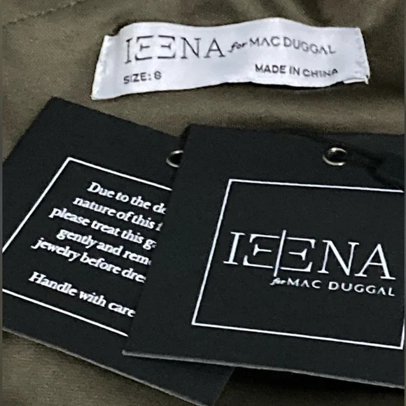 NWT Ieena for Mac Duggal 26694 Olive Sequined Ruched One Shoulder Gown - Sz 8 - Picture 9 of 12